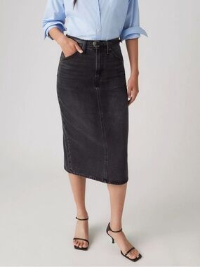Levi’s Black Midi Denim Skirt - Women